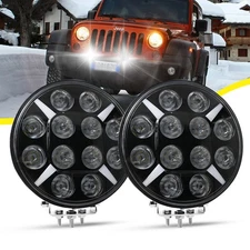 9inch Round LED Work Light Bar Spot Pod Driving Fog Lamp Offroad ATV Truck 4WD
