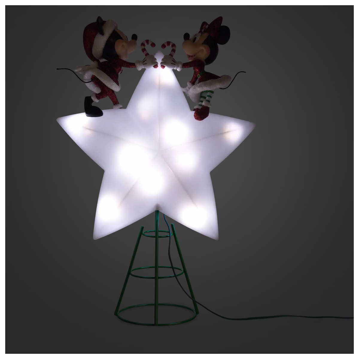 Rare Disney 2020 Santa Mickey and Minnie Mouse Light-Up Christmas