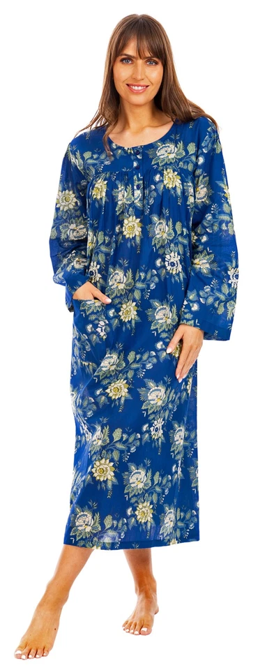 i-Smalls Ladies  Long Nightshirt 100 % Cotton with Lace Detail - Image 3 of 4