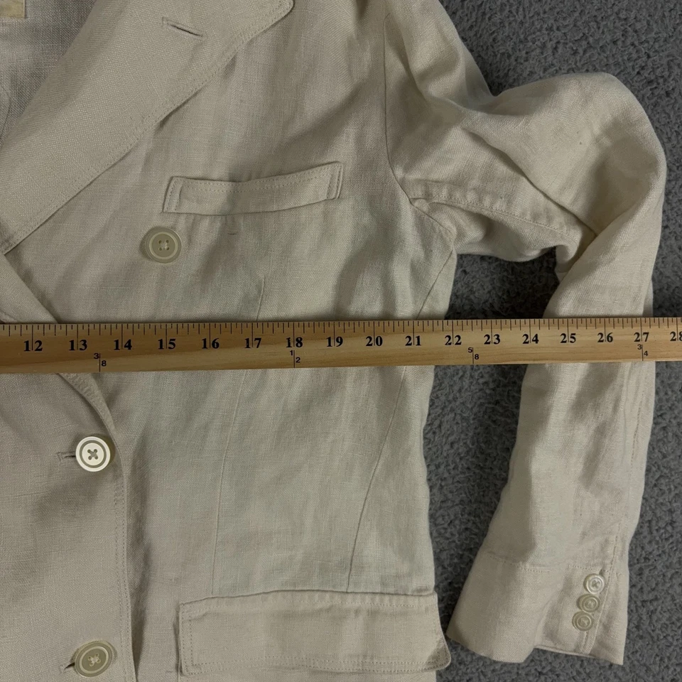 Blazer Ralph Lauren Denim & Supply para mujer XL chaqueta de lino marfil sin estructura Foto 3 de 4