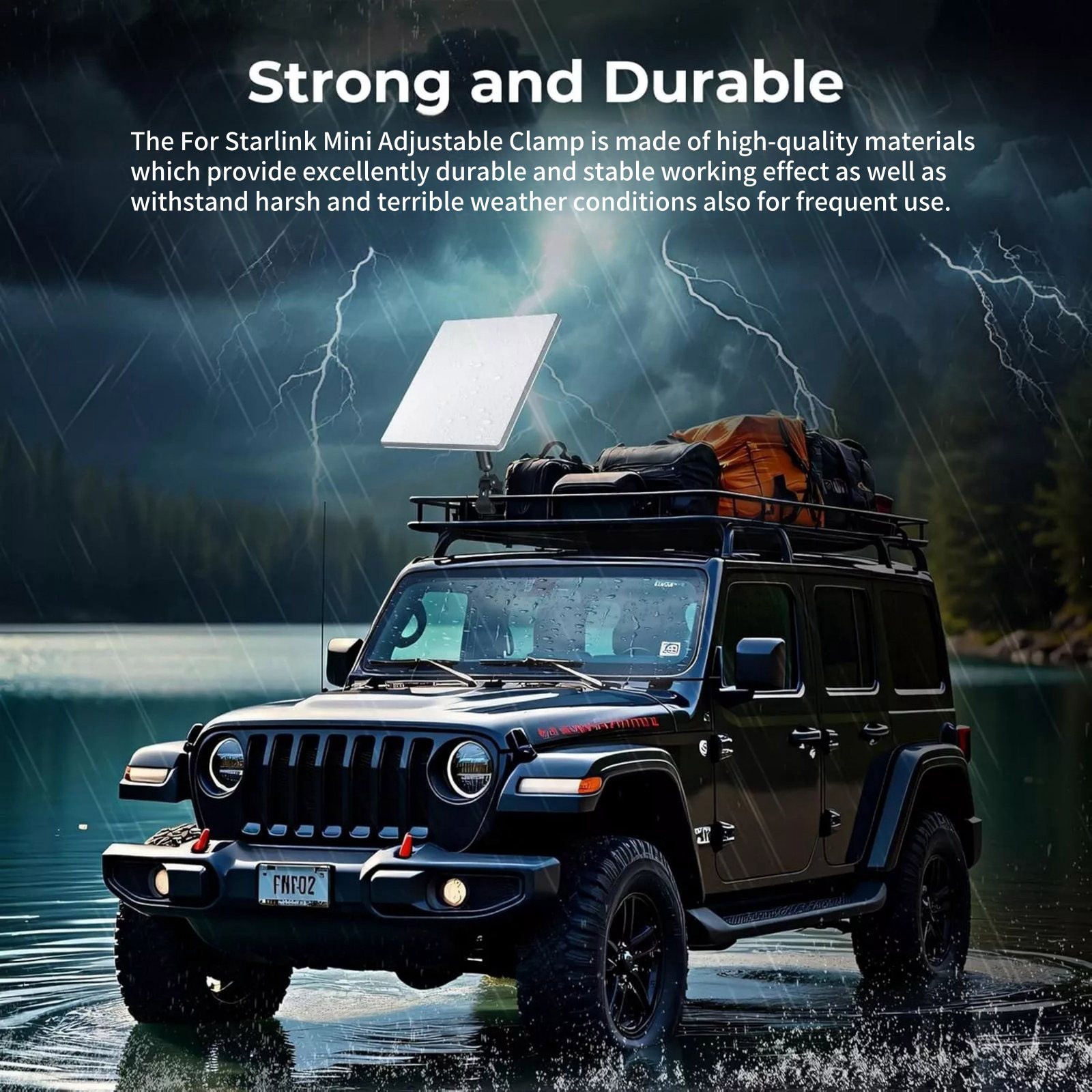 1*Alloy+Plastic Clamps RV Ladder Mount Roof Rack Pipe Mount for Starlink Mini