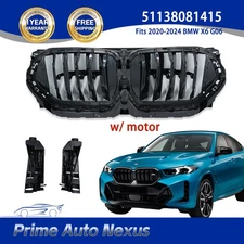 51138081415 For BMW X6 G06 2020-2024 Radiator Grille Air Shutter w/Motor Black