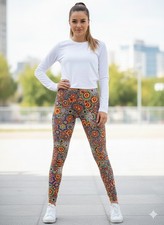 LuLaRoe Leggings OS CurvyMulticolor Kaleidoscope Pinwheel Floral Medallions 2016