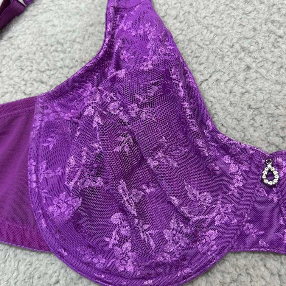 Sujetador Bug 42C de Colección Moda con Aros 009657 Púrpura Años 90 Encaje Foto 3 de 4