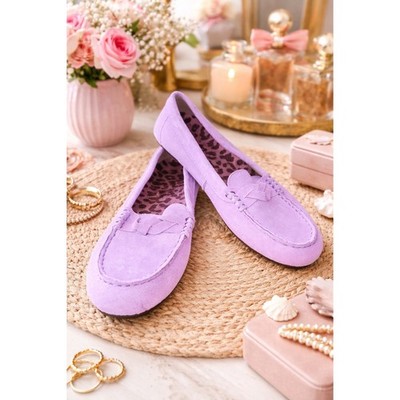 Vionic Montara Lilac Purple Suede Loafers Women s Size 6.5 Comfort Flats NWOT