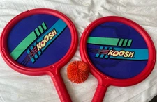 Vintage Koosh Paddles Rackets 1991 Oddzon Red Purple Outdoor Game Toy W/Ball