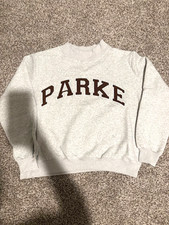 parke mockneck sweatshirt for women with brown letters, size L/Xl
