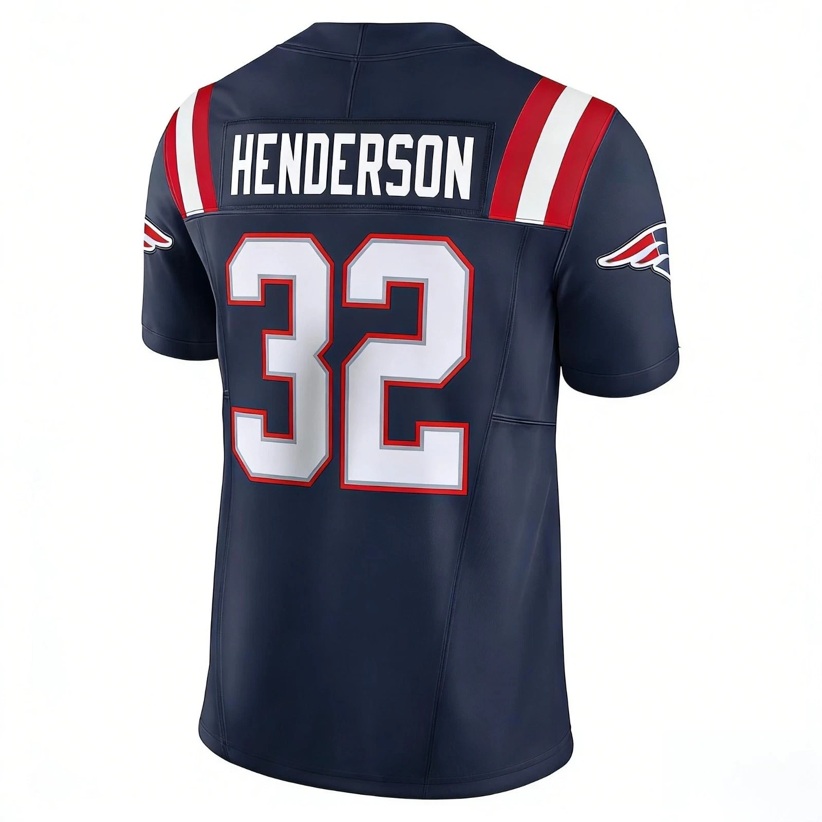 Men Patriotss #32 TreVeyon Henderson Super B.owl LX Jersey