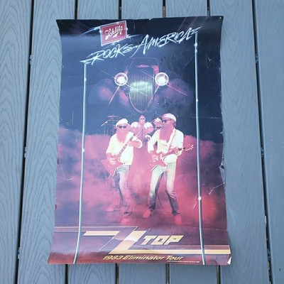 Vintage 1983 ZZ TOP ELIMINATOR TOUR SCHLITZ BEER CONCERT POSTER