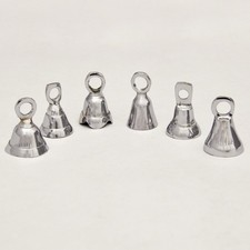 One Dozen 2-inch High Silver Bells Wedding Motorcycle Brass Bells Chrome Plated