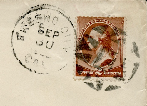 U.S. COVER cds FRESNO CITY CAL.1888 (DPO 1872-89) FKD #210 TIED w/FANCY CANCEL