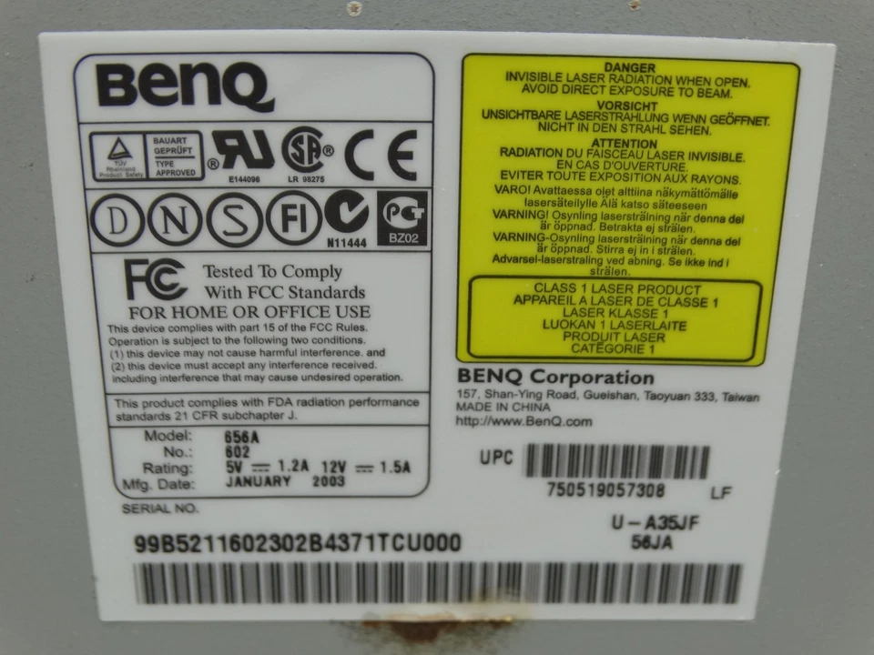 BENQ 656A Internal CD Rom Drive IDE 56X AUX Port Volume Control Buttons Beige - Image 3 of 4