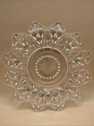 Set of 6 Vintage Federal Glass Clear Round Flower Petal Shaped Dessert Plates