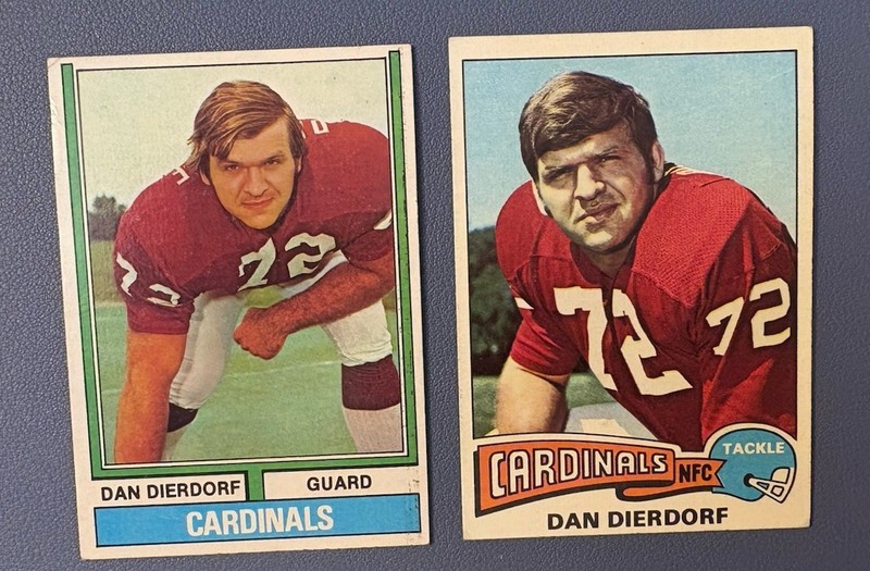 Dan Dierdorf Cardinals Lot (1974 #32 & 1975 #35) 🔥 HOF OT Vintage Topps NFL
