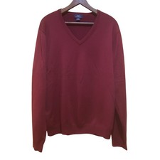 Brooks Brothers 346 Merino Wool Blend Sweater Mens XL Wine Red Preppy Old Money