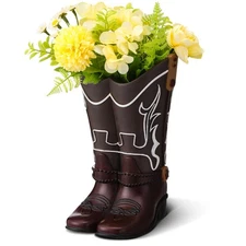 Western Cowboy Boot Vase Western Decor for Home Cowboy Boots Planter Boots Cr...