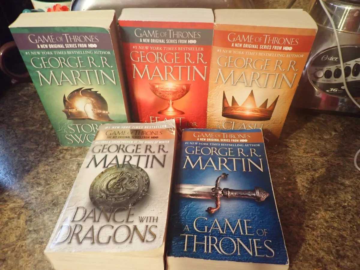 Lot Of 5 - Game Of Thrones Series Books, Paperback (1-5) George R.R. Martin