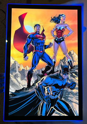 TRINITY LED LIGHTED POSTER SIGN DC Comics Jim Lee art RARE | eBay