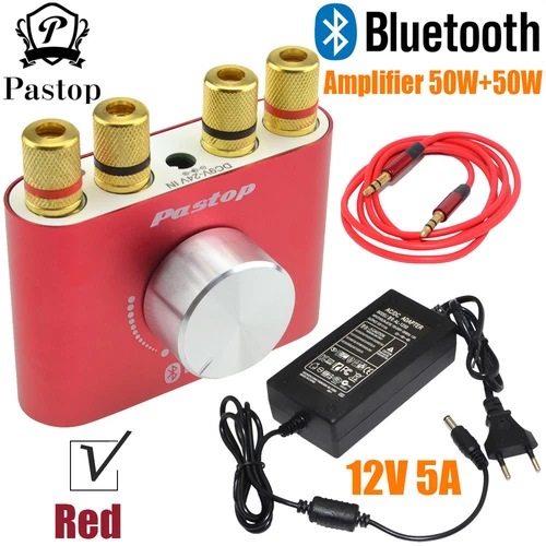 Newest 100W Bluetooth Amplifier HiFi DIY Stereo Audio Receiver F900 50W*2 Red