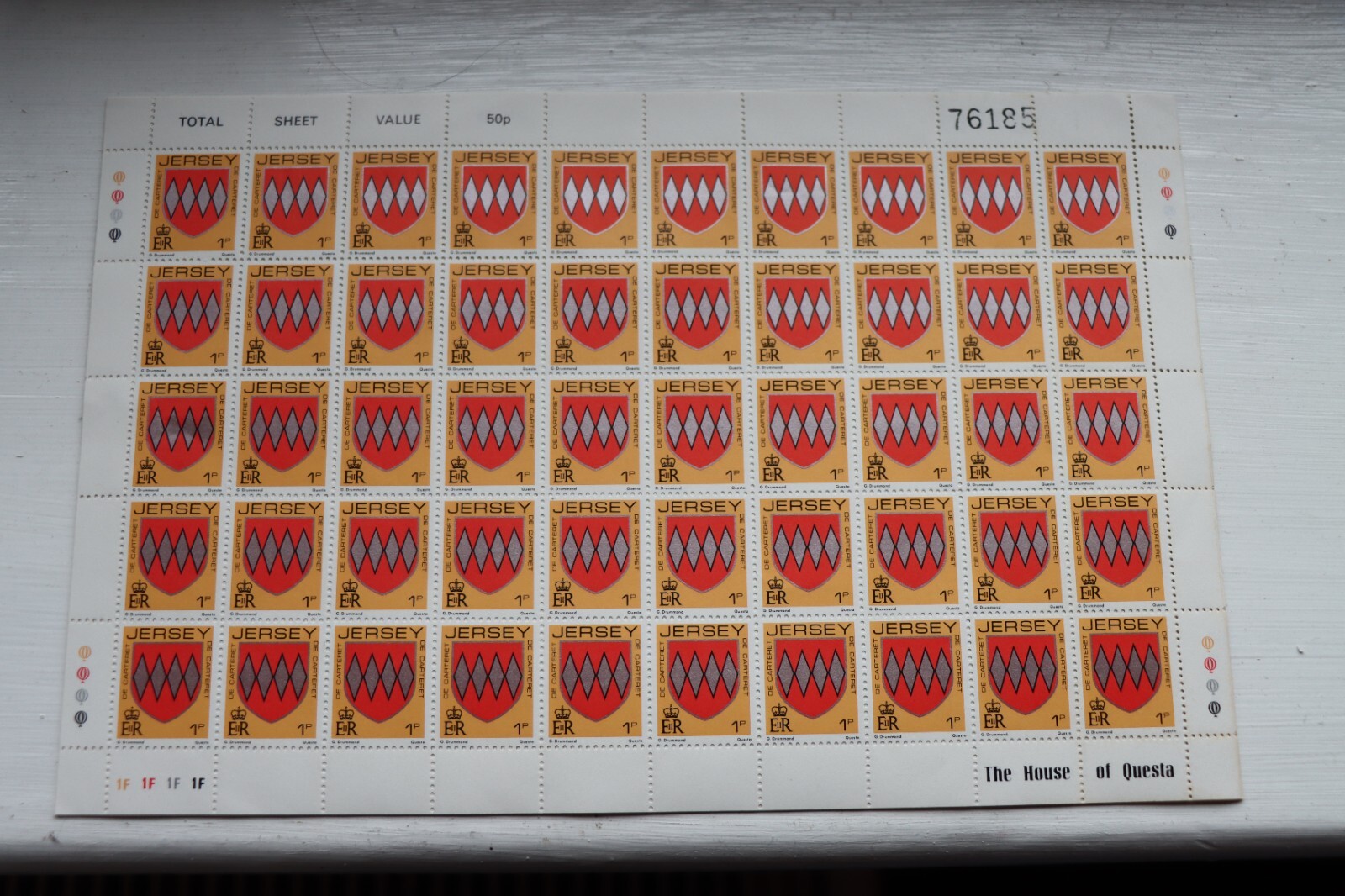 5 FULL SHEETS OF JERSEY STAMPS eBay