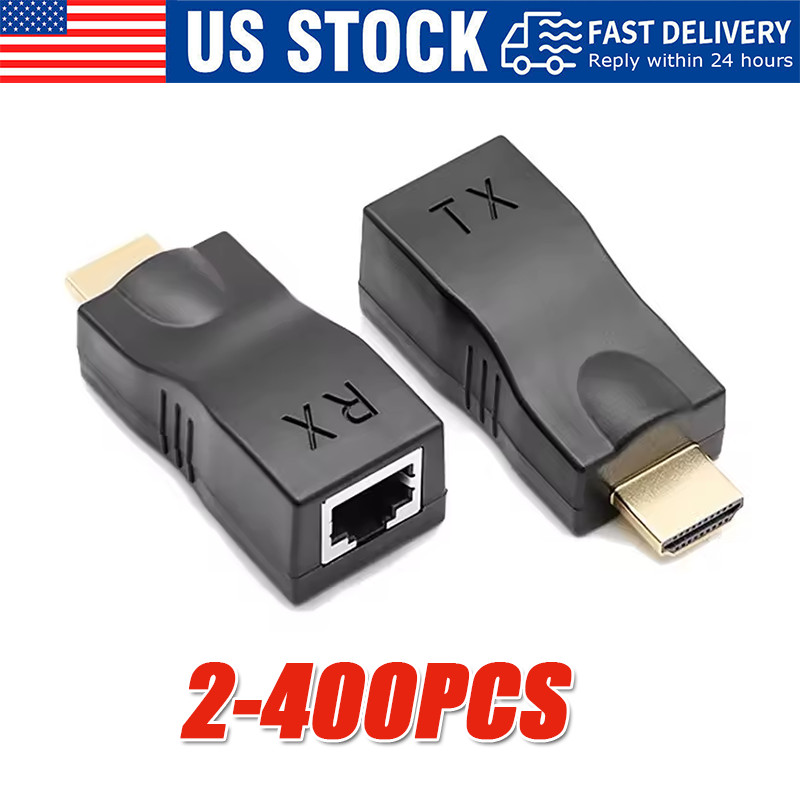 4K 1080P HDMI Extender to RJ45 Over Cat 5e/6 Network LAN Ethernet Adapter LOT