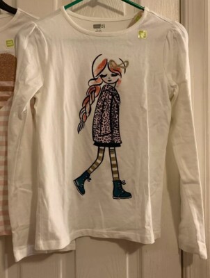 T-shirt Manches Longues Crazy 8 Fille Taille XL (14) - Motif Graphique BTS 2015, Neuf Avec étiquettes