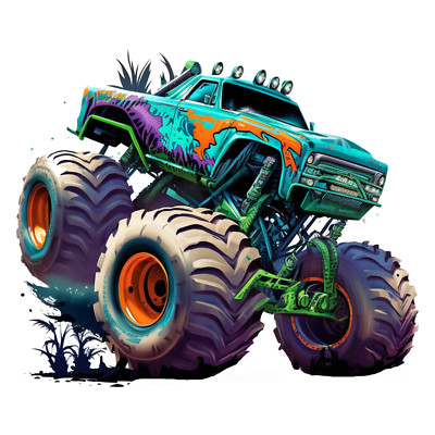 6X Autoaufkleber Sticker Monstertruck Aufkleber 9X9 cm