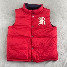Polo Ralph Lauren Reversible Down Puffer Vest Boys M 10-12 Navy Red NWT 135