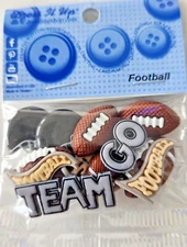 Dress It Up Football Star Player Team Pennant Helmet Buttons - Sports - 203