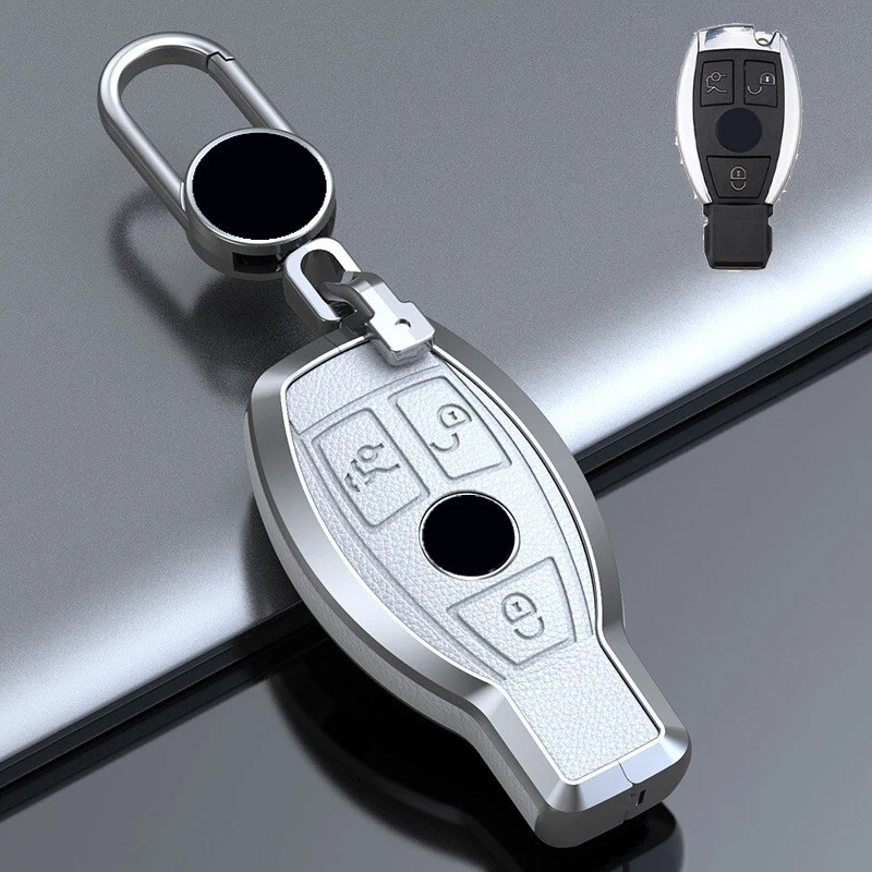 Funda Carcasa Llavero Coche Aleación Zinc Cuero Para Mercedes Benz A C E CLK CLS AMG  Foto 4 de 4