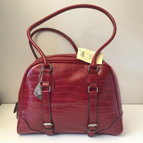 Red faux leather hand/shoulder bag from Elvi - Small 8.5cmx23cmx31cm JP - Picture 2 of 3