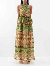 BN ULLA JOHNSON cressida geometric print silk chiffon gown US2 XS