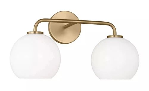 Generation Lighting Orley 2 Light Bath Vanity, Satin Brass/Milk - 4002582-848 - Picture 1 of 2