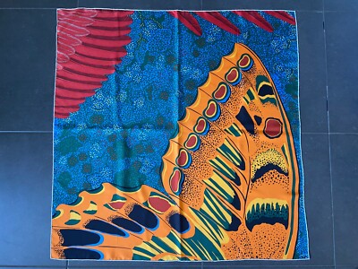 Hermès Schal mit dem Titel Der Geist des Waldes / Gr. 90 / blau / Alice Shirley