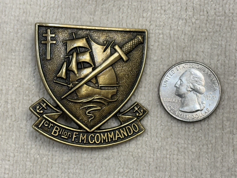 Вторая мировая война Второй мировой войны бесплатный французский берет значок фузилеров моряков коммандос Киффер FNFL морской пехоты - Изображение 3 из 3