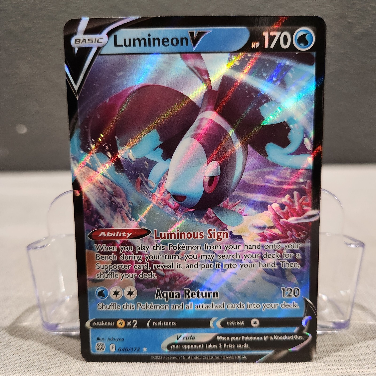Lumineon V 40/172 Brilliant Stars Holo Rare Pokemon Card