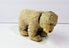 Vintage Post War 1940's Steiff 6" Cream Mohair Polar Teddy Bear Blue Collar