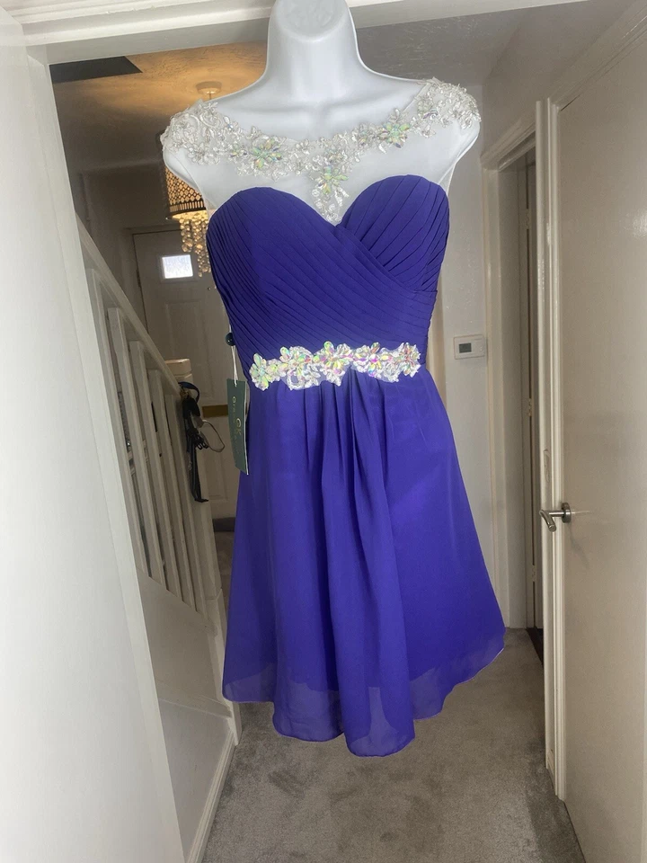 Vestido GRACE KARIN Fiesta Noche Cóctel Ocasión Especial. Reino Unido 12. Bling púrpura Foto 2 de 4