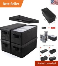 Versatile Black CD/DVD Storage Boxes - Stackable  Space-Saving Design