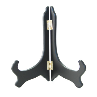 Black Rubber Finished Wooden Plate Easel Display Holder Stand