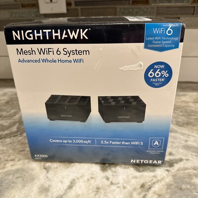  Router Nighthawk Advanced Whole Home Mesh WiFi 6 System AX3000 Sealed 