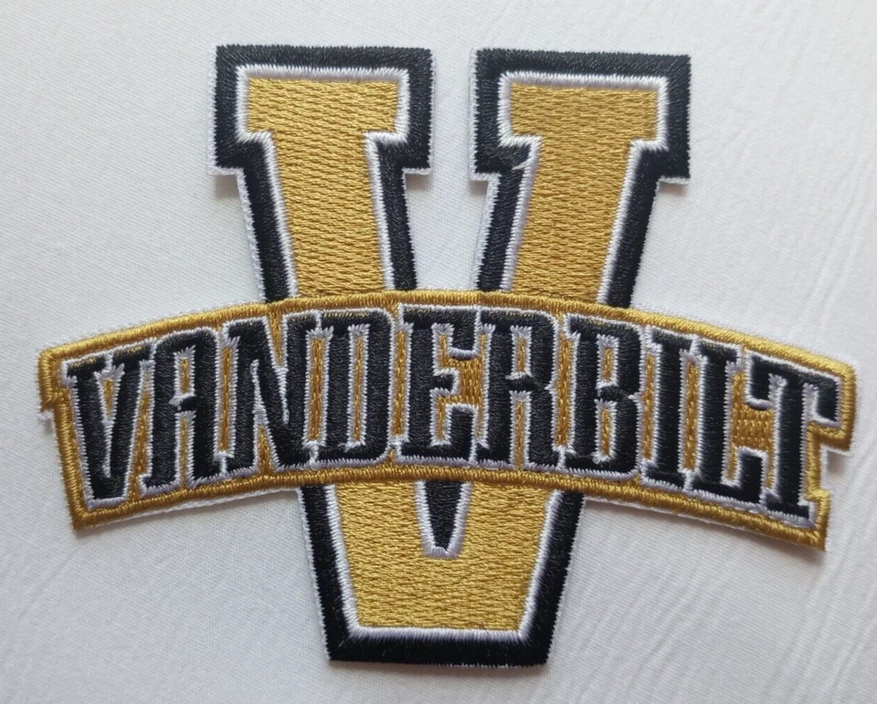 Vanderbilt Commodores~Embroidered PATCH~3 1/2" x 2 3/4"~Iron or Sew~NCAA