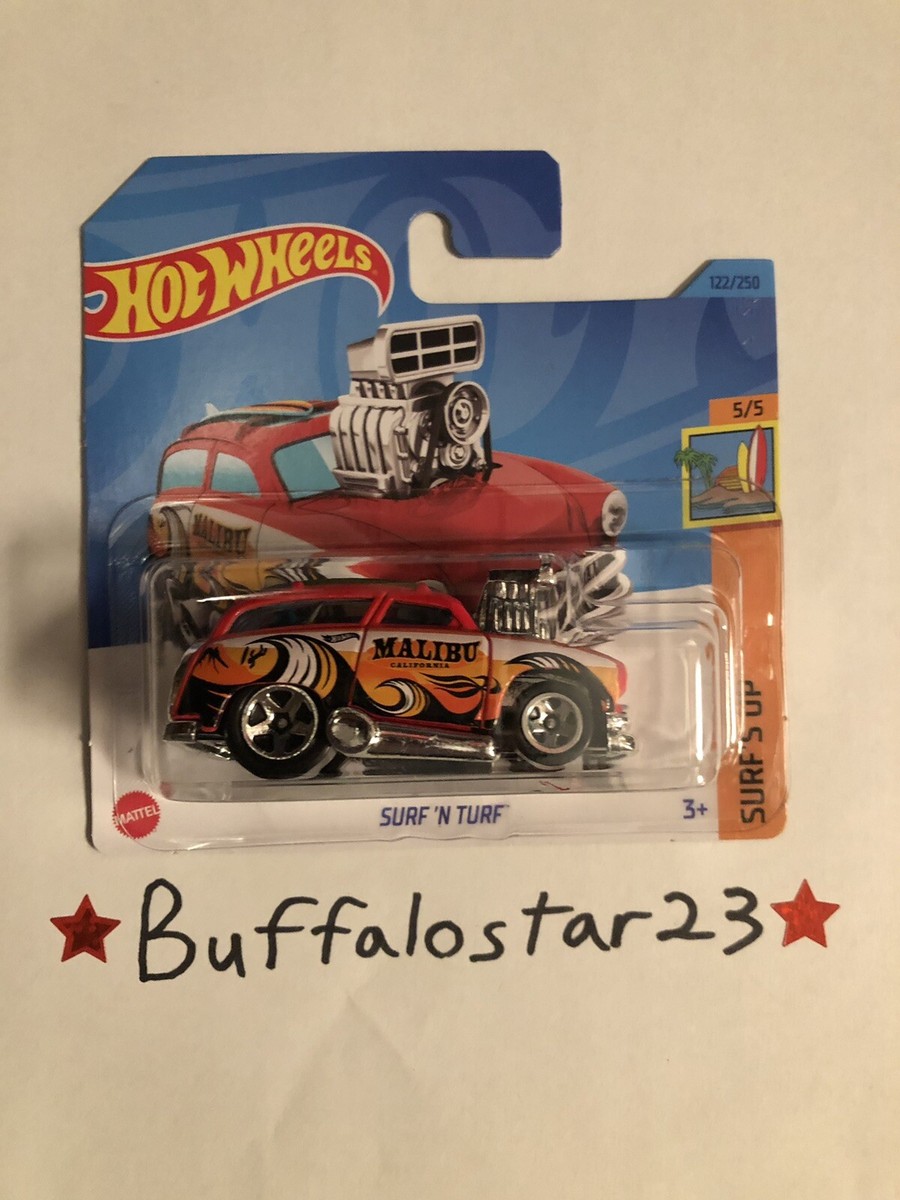 Hot Wheels Surf 'N Turf Red 2023 F Case Surfs up 5/5 Intl Short Card