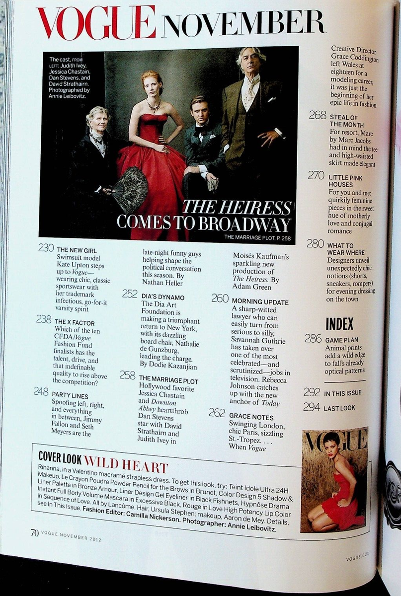 Vogue Magazine November 2012 Rihanna Savannah Guthrie Jimmy Fallon 
