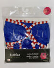 Baby Kushies Swimsuit Diaper, Blue with Red and White Trim, Small 6-14lbs.
