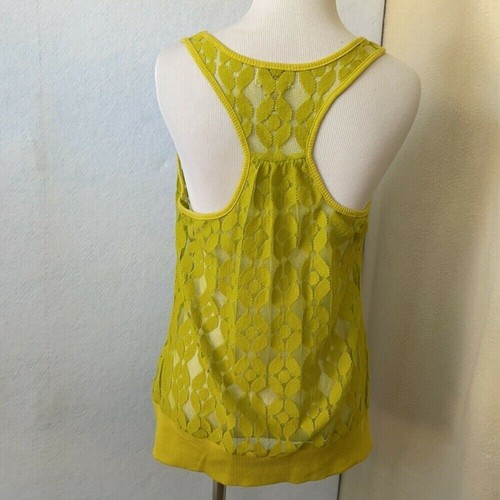 Eyelash Couture Pea Green See Thru Netted Tank, Large - Picture 5 of 11