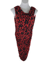 Michaek Kors Women's Dresses size 6 Bodycon Ruched Racy Open Back Red Black