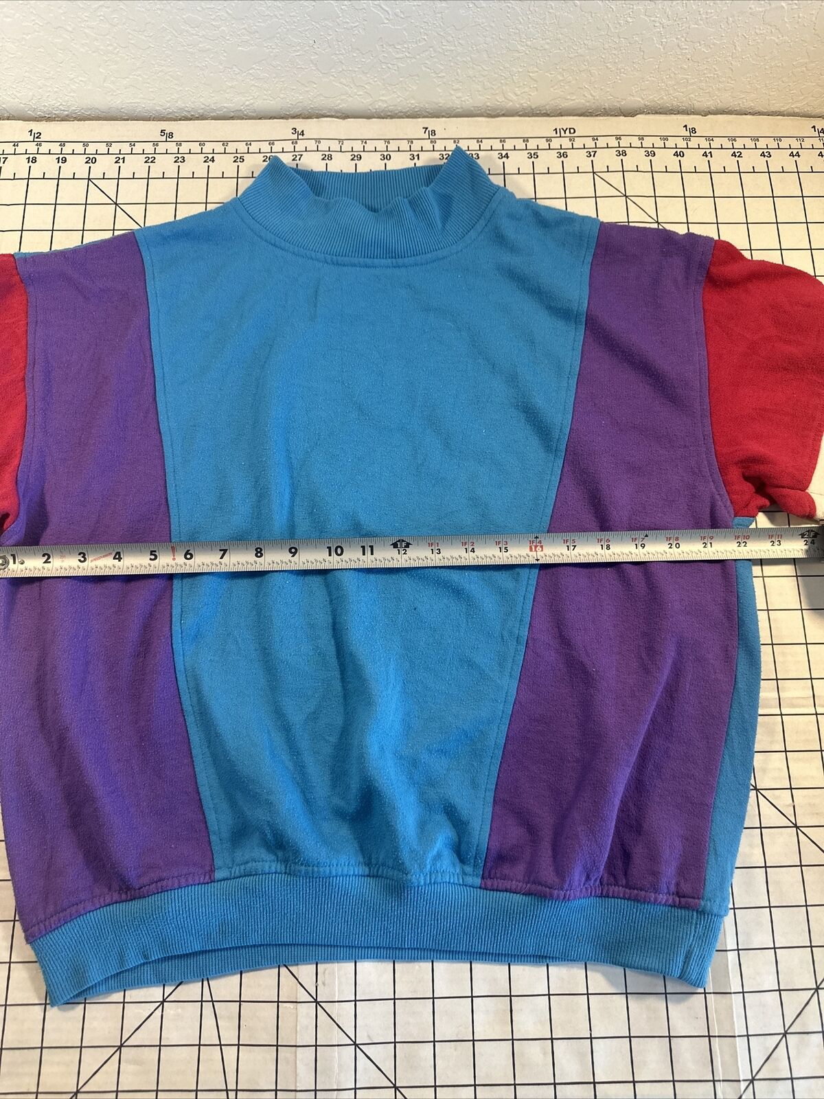 Rare Vintage Bright 1980’s Sweatshirt Blue Purple… - image 3