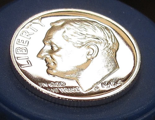 1964 Gem CAMEO Proof Dime EYE CANDY 90% Silver Blazing Original Luster #331 ~ 16