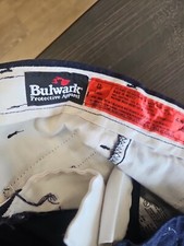 Pair Bulwark Mens Protective Pants Fire Resistant Blue 40 Waist 32 Inseam.